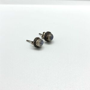 Sterling Silver Moonstone Stud Earrings